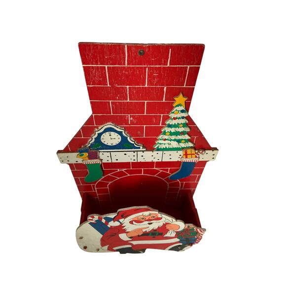 Vintage 1950s 60s Christmas Card Box Santa Chimney Made in Japan - Picture 3 of 9